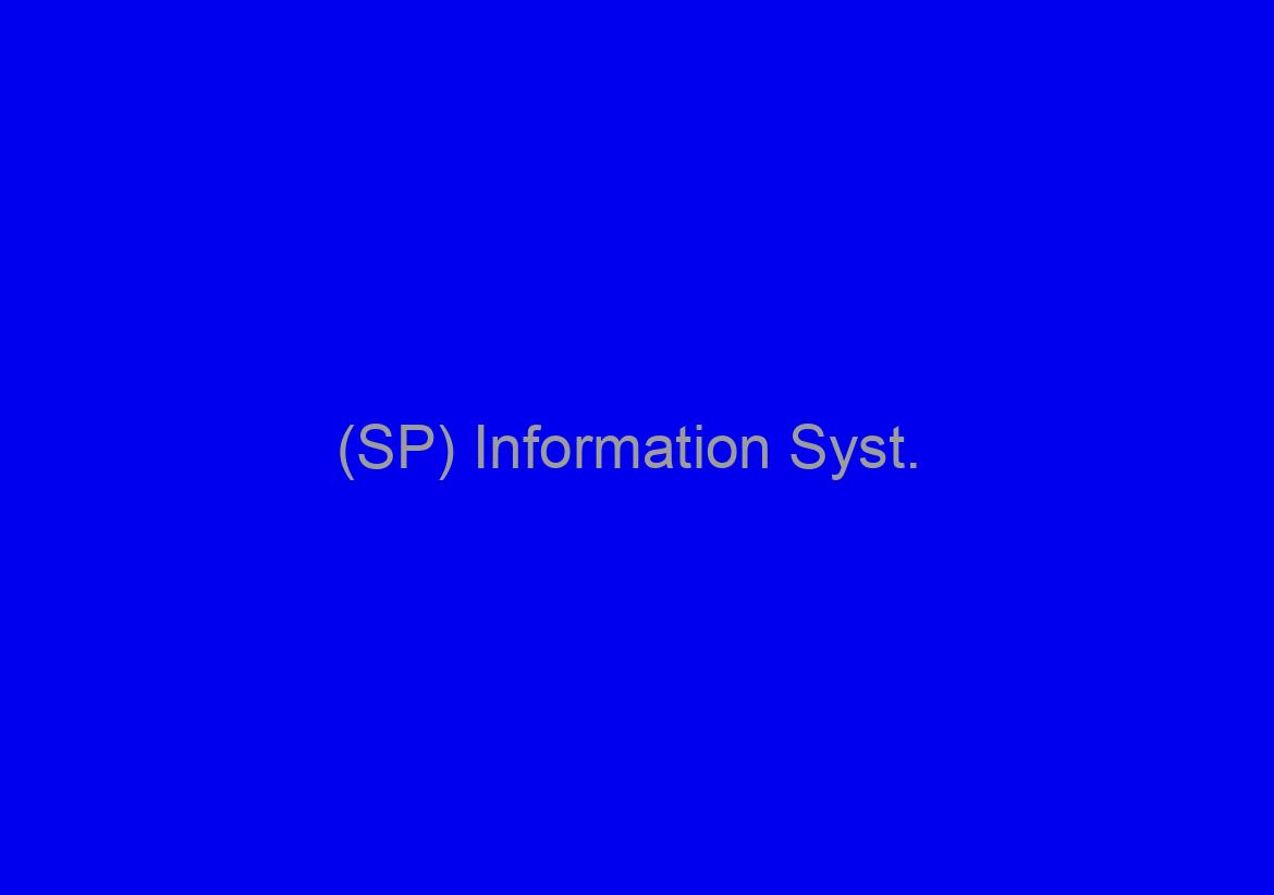 (SP) Information Syst. / System Eng.